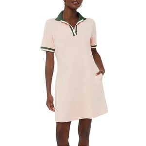 Tuckernuck The Hutton Pink & Green Polo Collar Mini Dress - L